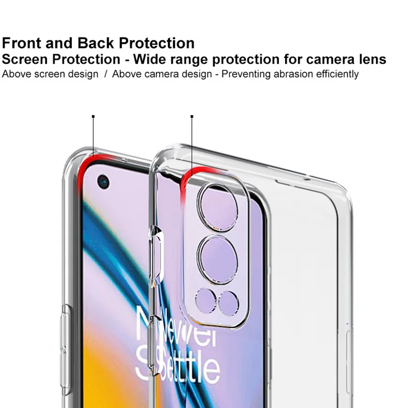Funda de teléfono transparente de alta calidad para Oneplus Nord 2 5G, cubierta trasera protectora de lente transparente de TPU suave para hombre, 2021 - imagen 3