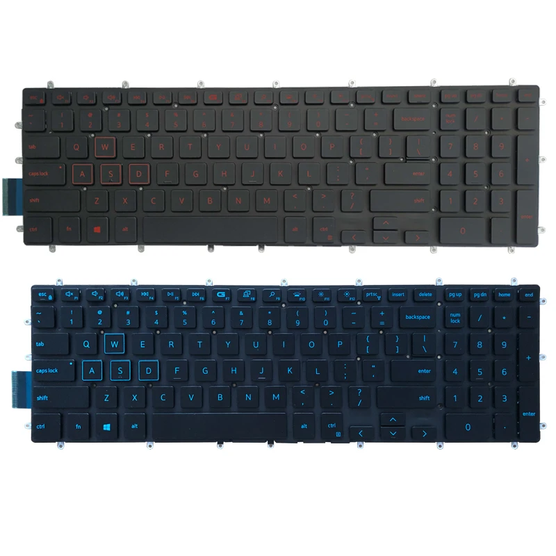 Teclado de portátil para Dell Inspiron G3 15 3579 3779 G5 15 5587 G7 15 7588 azul/rojo/blanco, nuevo, EE. UU.
