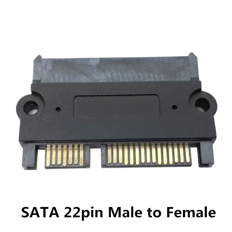 Convertidor adaptador SATA macho a SATA macho Sata de 22 pines con Cable de datos de alimentación SATA hembra a macho de 7 pines + 15 pines