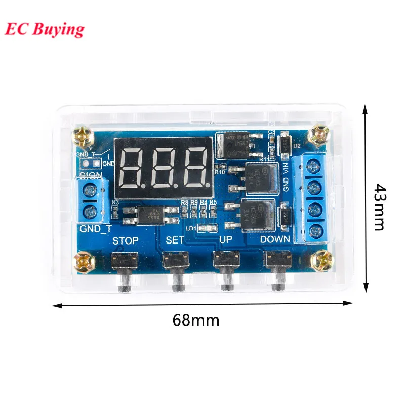 ZK-J04 ZK-J06 DC 12V 24V tubo MOS Dual LED relé de retardo de tiempo Digital interruptor de ciclo de disparo módulo de Control de sincronización de placa de circuito - imagen 5