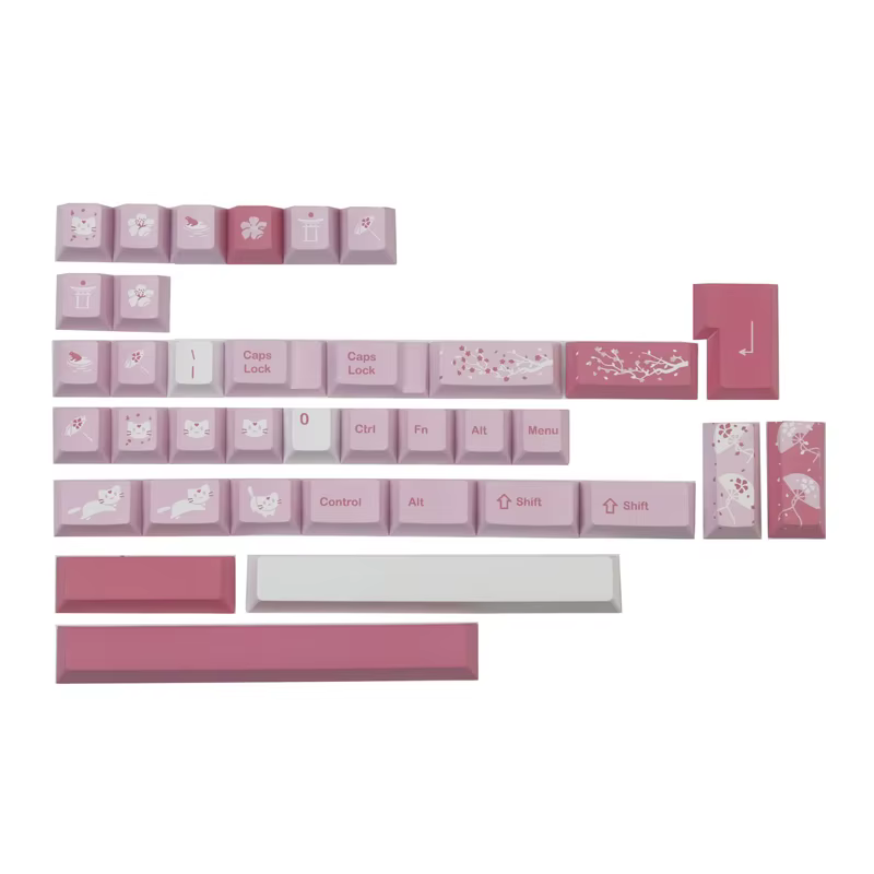 GMK NightSakura Cat Keycaps PBT – Sublimación Interruptores MX - imagen 2