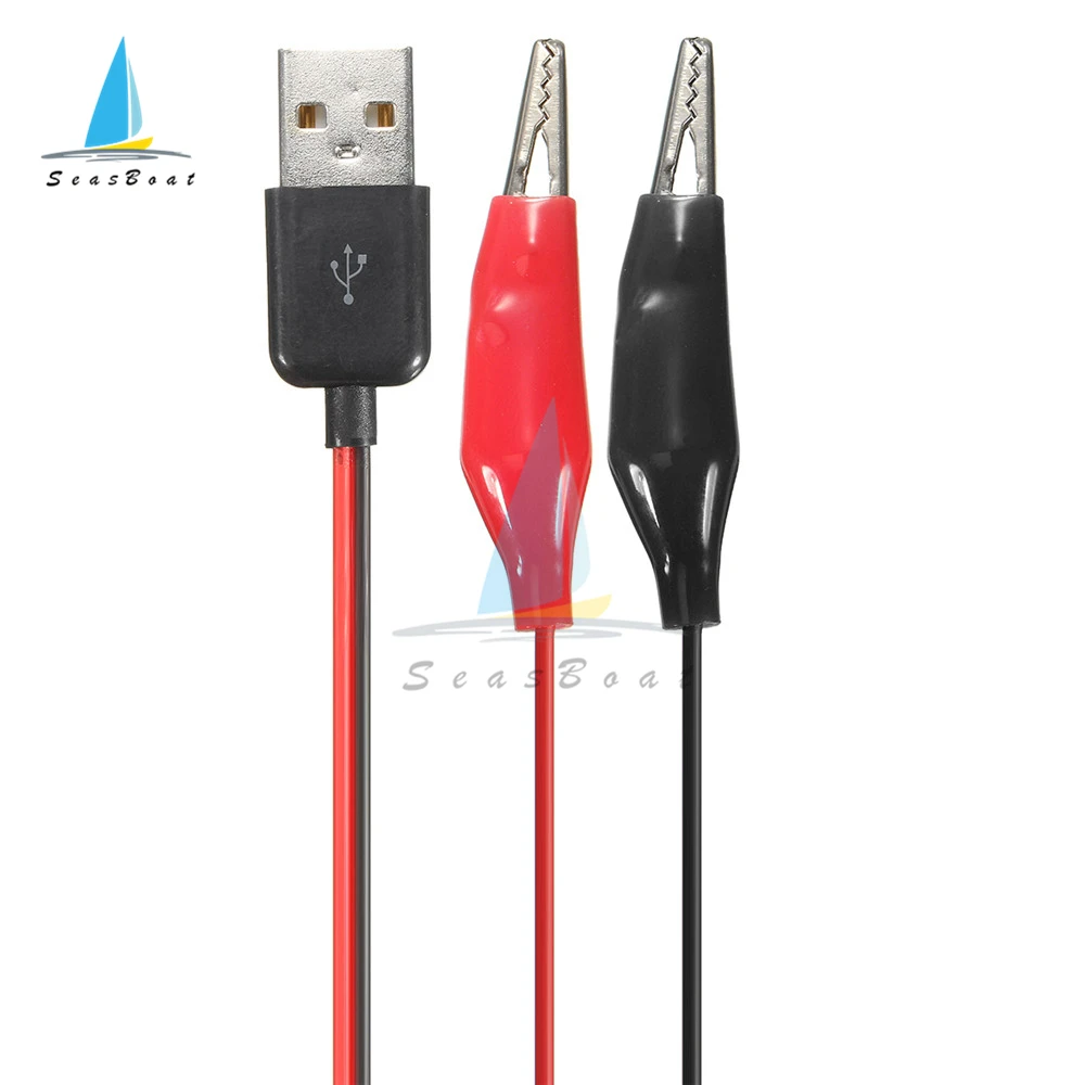 Pinzas de cocodrilo USB, Cable de prueba a conector macho USB, Cable adaptador de fuente de alimentación de 58cm - imagen 5