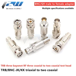 Adaptador BNC/Q9 triaxial macho a 2 coaxiales hembra