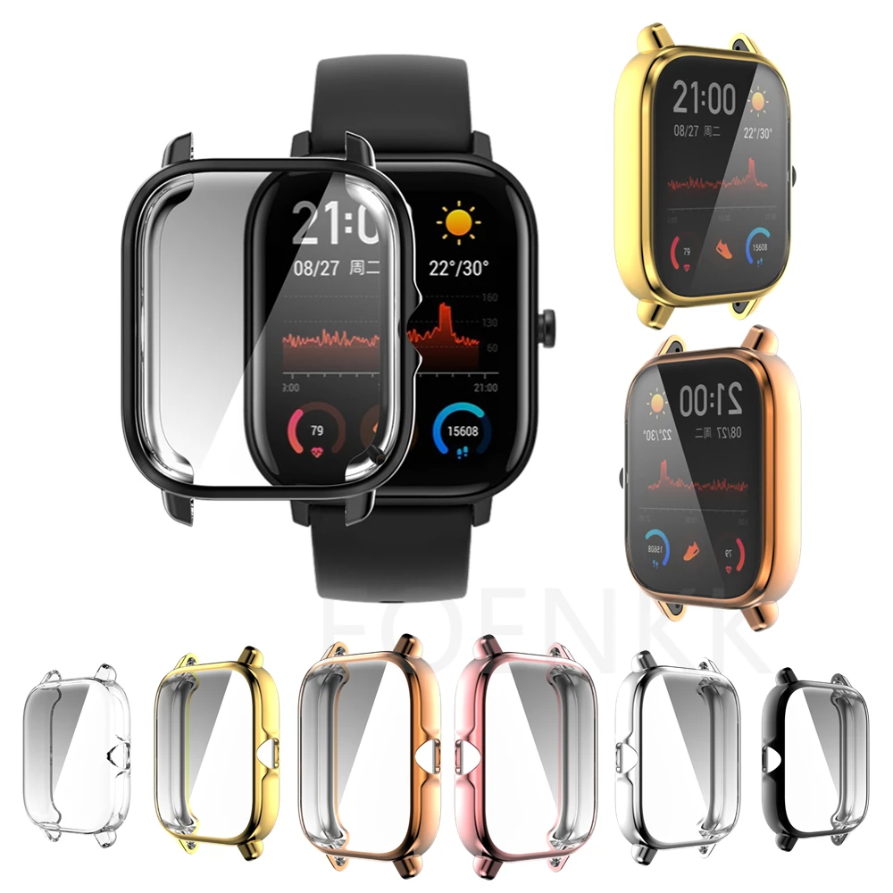 Protector de pantalla completa para Amazfit GTS 3, funda protectora para reloj inteligente Amazfit GTS3 2 2e, funda de silicona suave de TPU
