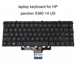 Teclado para HP x360 14-DW/14-DV, distribución US/UA/RU