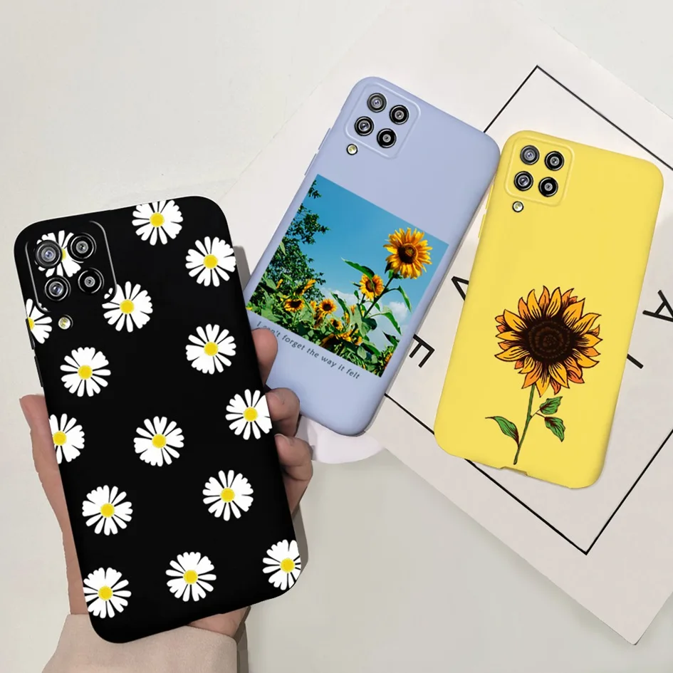 Parachoques a prueba de golpes para Samsung Galaxy A22 A 22 funda 2021 caramelo Margarita Cactus amor corazón pintura funda de teléfono para Galaxy A22 Fundas - imagen 3