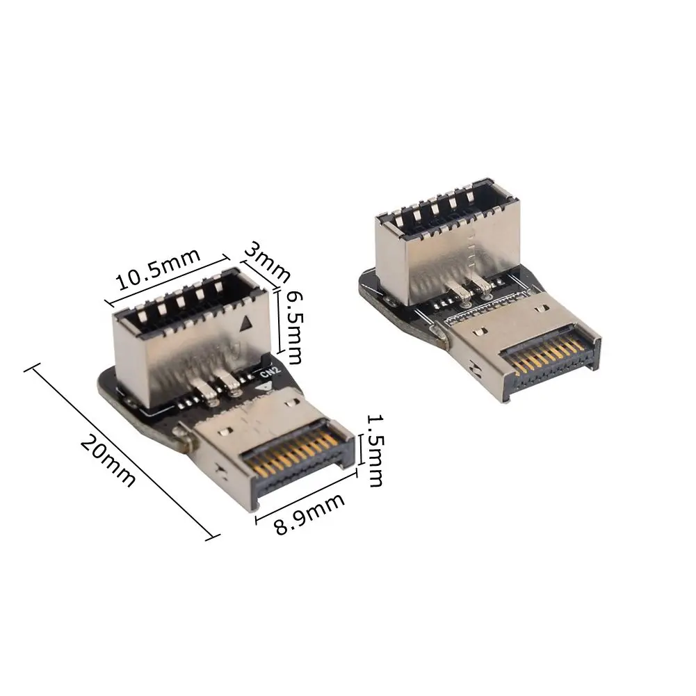 Enchufe de Panel frontal USB 3,0 tipo C, adaptador de extensión de cabezal de 19 pines a TYPE-E de 20 pines para placa base ASUS, interfaz externa USB3.1 - imagen 2