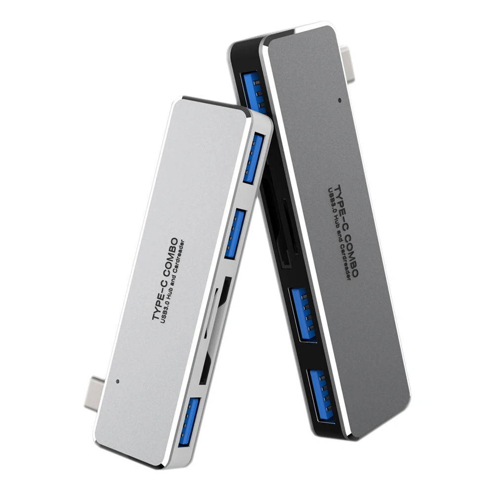 Hub Usb 3,1 a USB 3,0, lector de tarjetas SD de alta velocidad, Mini 5 en 1, divisor tipo C para ipad, Macbook, PC, portátil, tableta, accesorios - imagen 4