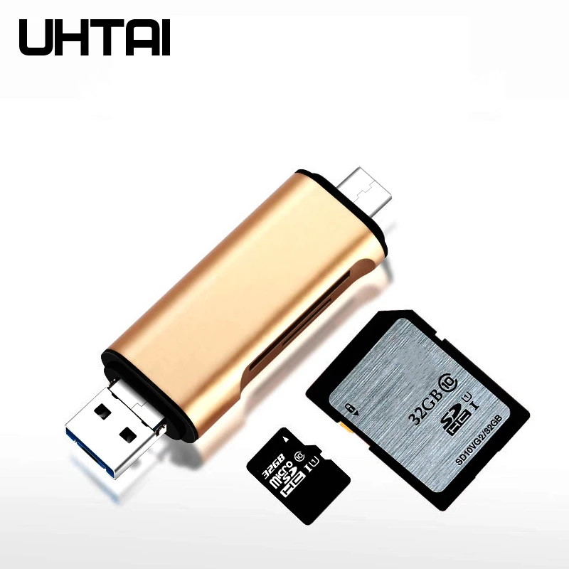 UTHAI C03 tipo-C micro USB USB3.0 3In1 lector de tarjetas de OTG de alta velocidad Universal TF/SD/V8 adaptador para PC Android encabezados de extensión - imagen 3