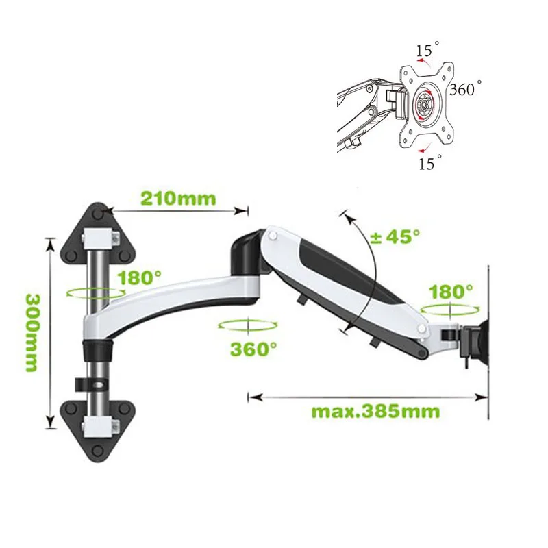 FE112WA aleación de aluminio 360 grados movimiento completo 23 "-42" LCD LED TV soporte de montaje en pared soporte de Monitor soporte de Monitor - imagen 4