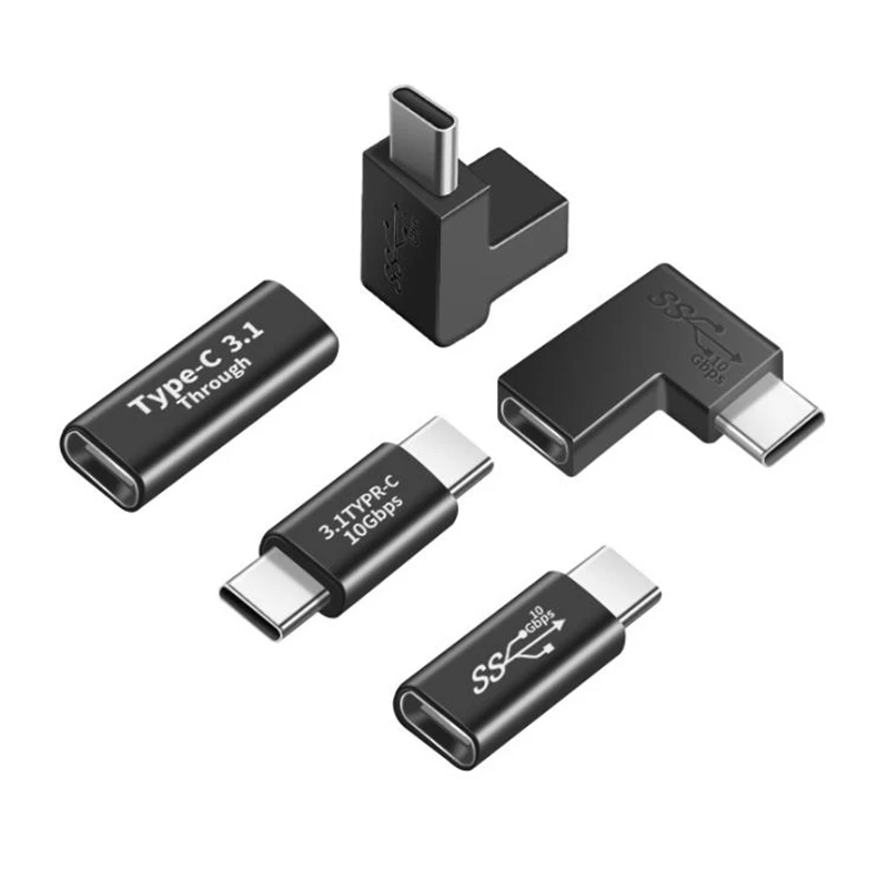 Adaptador convertidor OTG en forma de U para Huawei y Xiaomi, acoplador con ángulo de 90 grados, USB 3,1, 10gbps, tipo C, macho a hembra - imagen 2