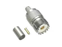 Conector UHF SO239 hembra engarzado - Adaptador RF coaxial profesional