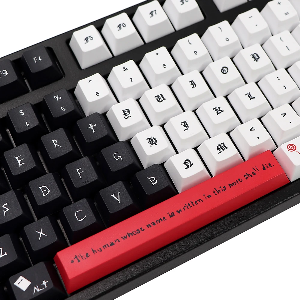Death Note-teclas pbt personalizadas para teclado mecánico GK61, 64, 68, TKL87, 96, 104, diseño iso - imagen 4