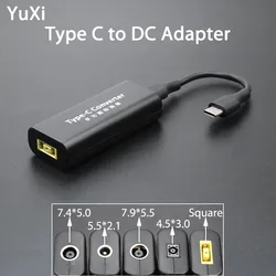 Adaptador USB tipo C para portátil, convertidor de cargador de corriente, conector para Lenovo, Dell, Hp, Asus, DC 7,9, 7,4, 5,5, 20V, 3.25A, enchufe cuadrado