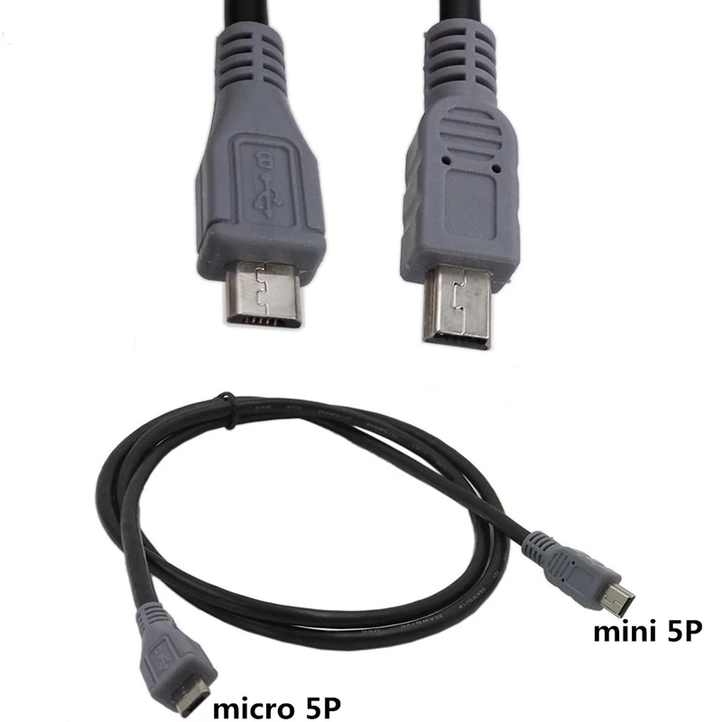 Micro USB a 2,0 Mini USB, línea de datos públicos, línea de copia, carga, conector de cable de línea de contacto OTG para teléfono móvil, 20cm, 100cm - imagen 2