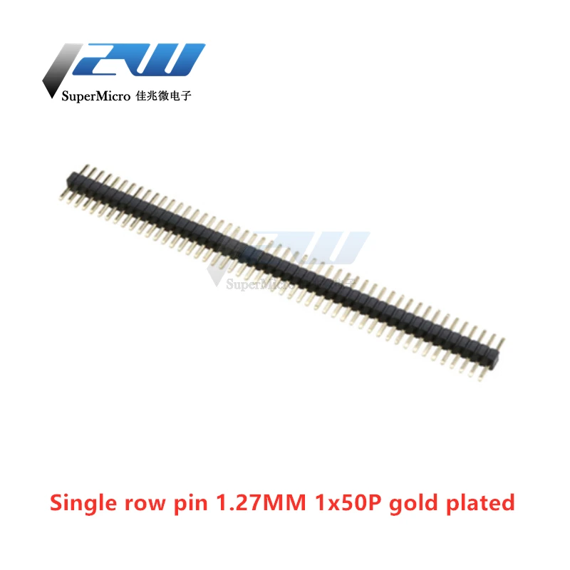 Envío gratis (5 unids/lote) cabezal de Pin hembra de 1,27 MM de paso, fila única y doble 1*40P 50P 2*40P50P, Pin recto/curvo chapado en oro - imagen 5