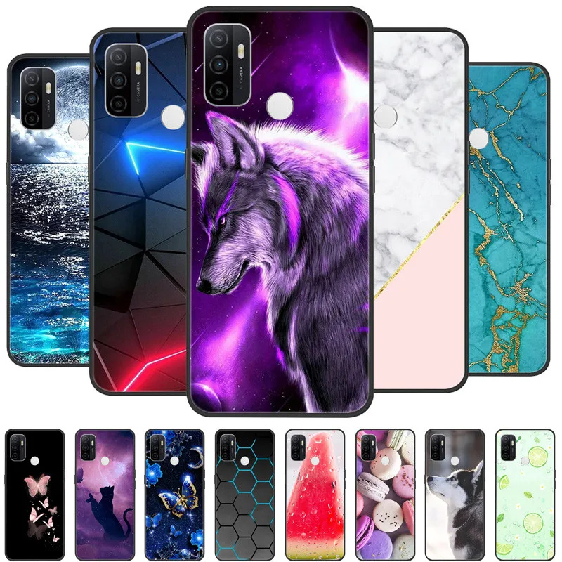 Funda de silicona blanda Para OPPO A53S 2020, carcasa pintada de Lobo y gato, funda trasera Para OPPO A53 A 53, OPPOA53 4G A 53S
