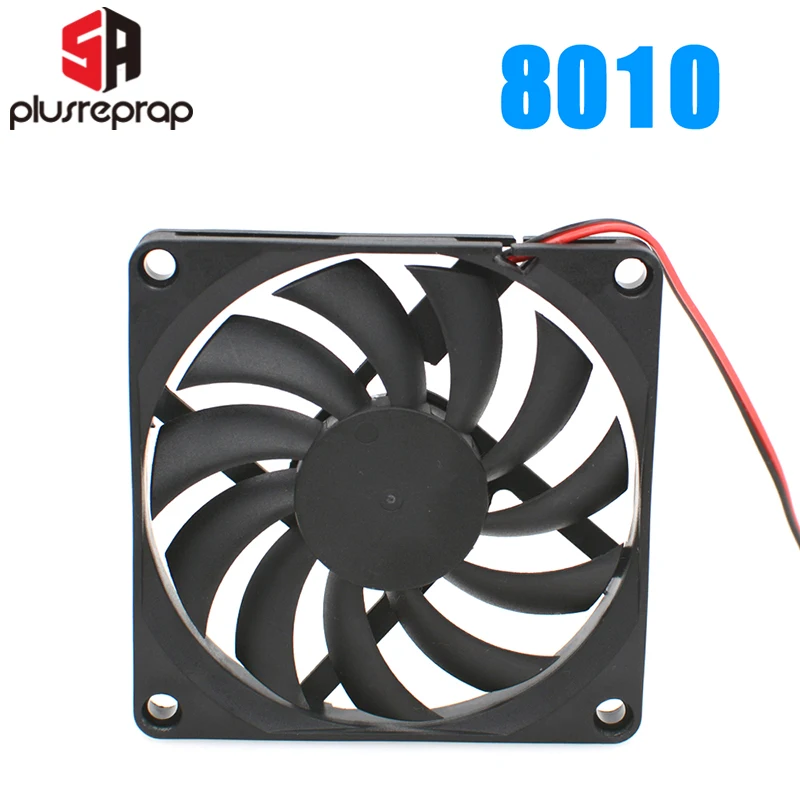 Ventilador de refrigeración sin escobillas para impresora Reprap3D, ventilador de plástico de 80x80x10mm, 12V, 24V, 8010