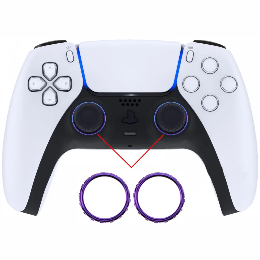 JCD 2 uds accesorios de repuesto anillos decorativos cromados para Sony Playstation 5 DualSense 5 controlador PS5 - imagen 2