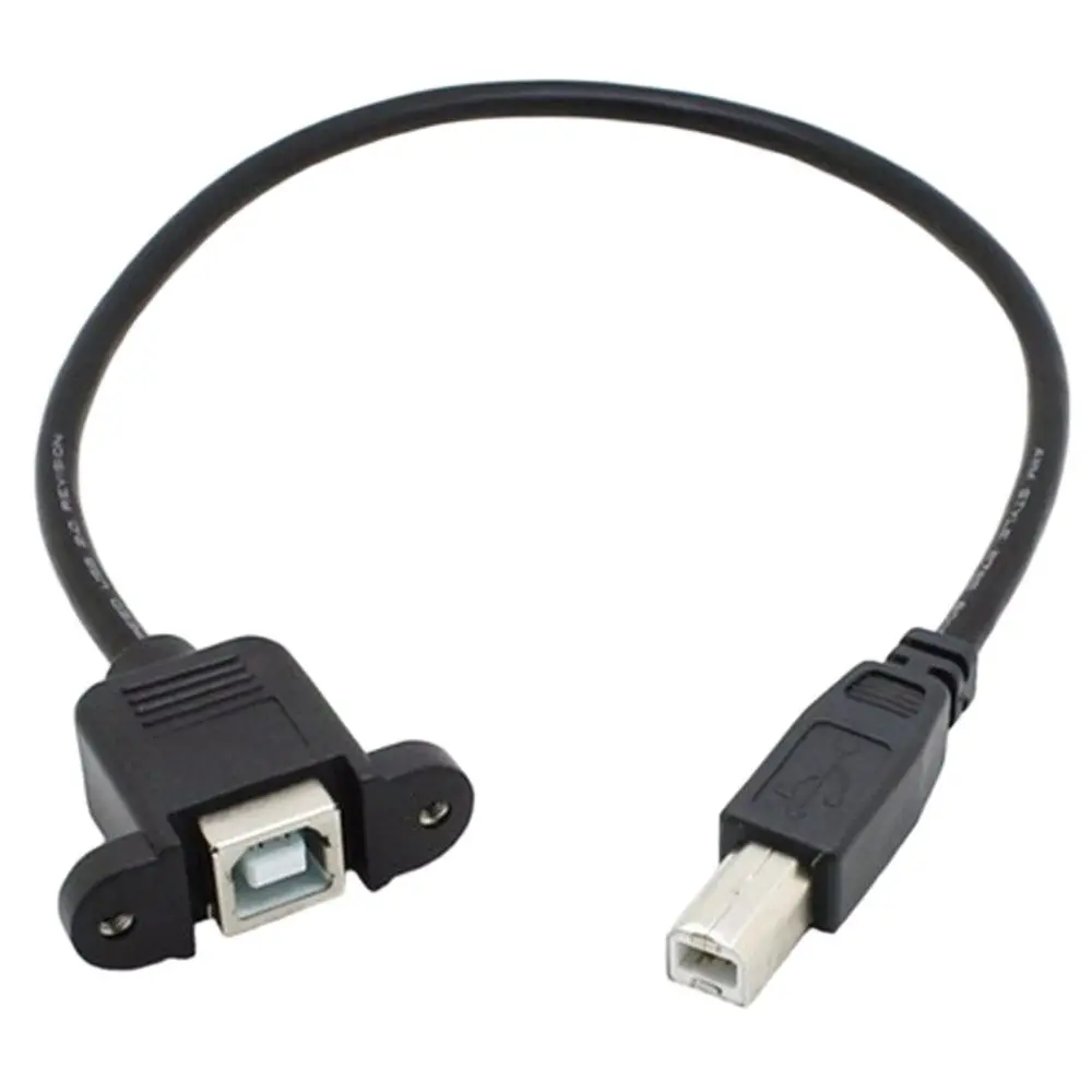 30cm 50cm 1m 1,5m USB 2,0 tipo B macho a tipo B hembra Cable de extensión de impresora con orificio para tornillo de montaje en Panel