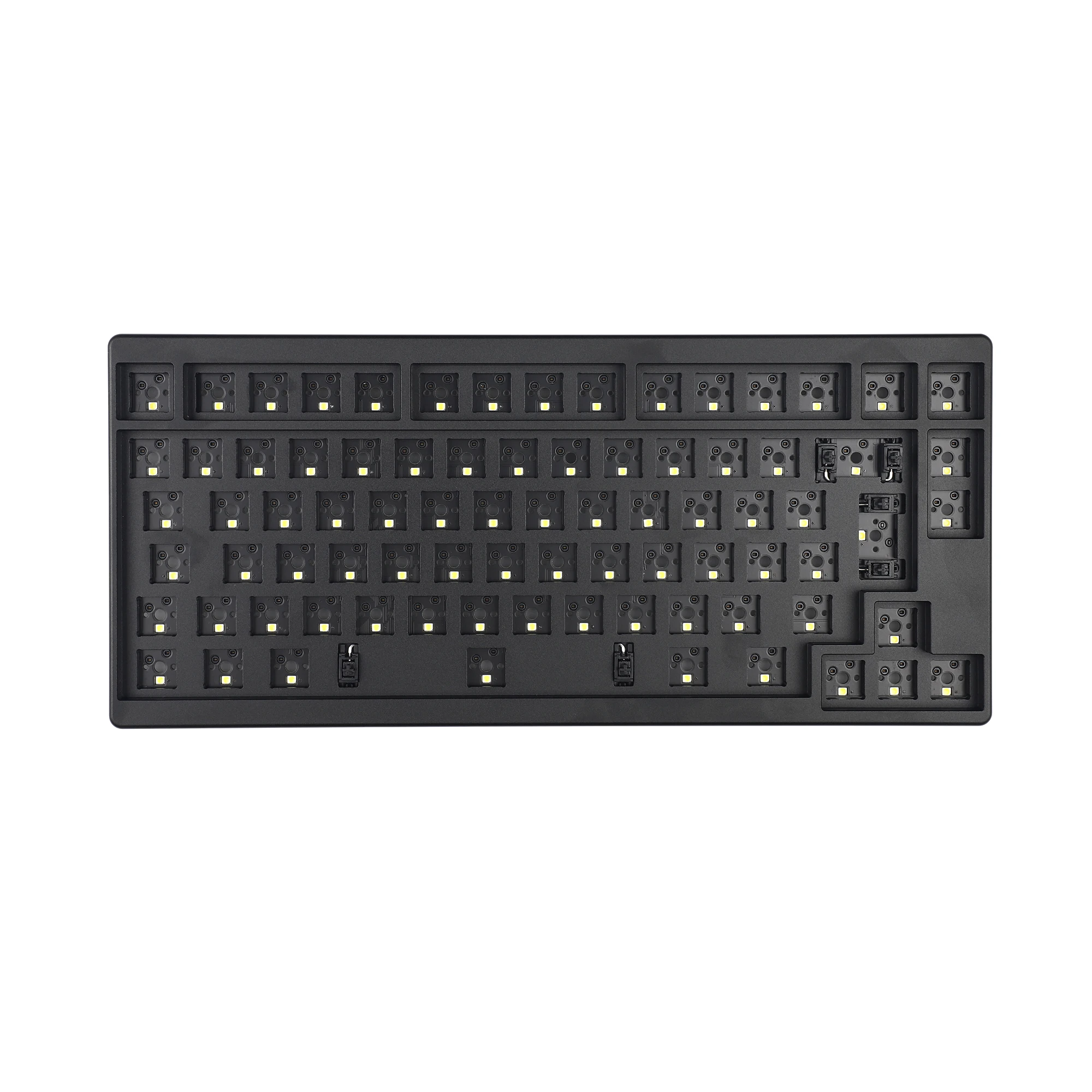 ID80 V2 ISO RGB caja de aluminio anodizado capa en polvo Plat intercambiable en caliente PCB tipo C PCB QMK a través de MX Kit de teclado mecánico