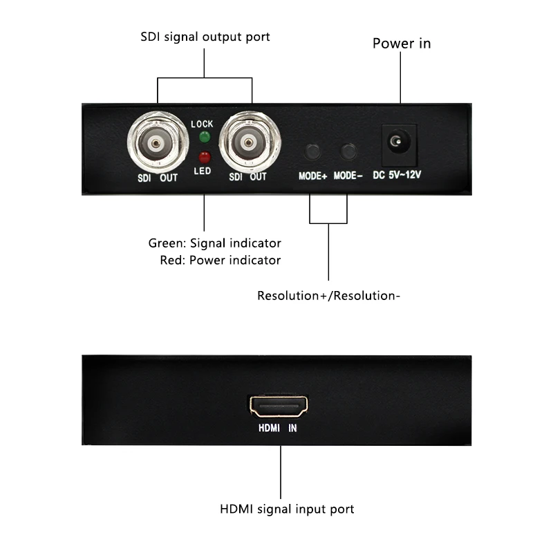 HDMI a escalador convertidor SDI, ajuste de resolución Full HD 1080P50/60Hz, 3G/SD/HD, HDMI a SDI Dual, Adaptador de Audio y vídeo para cámara de TV - imagen 5