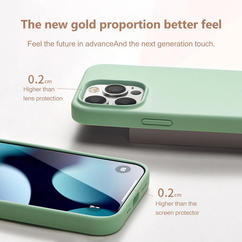 Funda de silicona líquida Original para Apple iPhone 14 13 11 12 Pro Max 14 Plus 13 Mini, funda protectora a prueba de golpes, accesorios para teléfono - imagen 3