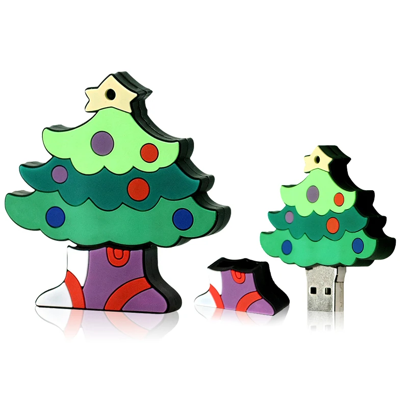 Unidad Flash USB, Pendrive de dibujos animados de Papá Noel, árbol de Navidad, alce, ciervo, 4GB, 8GB, 16GB, 32G, 64GB, regalo de Navidad - imagen 5