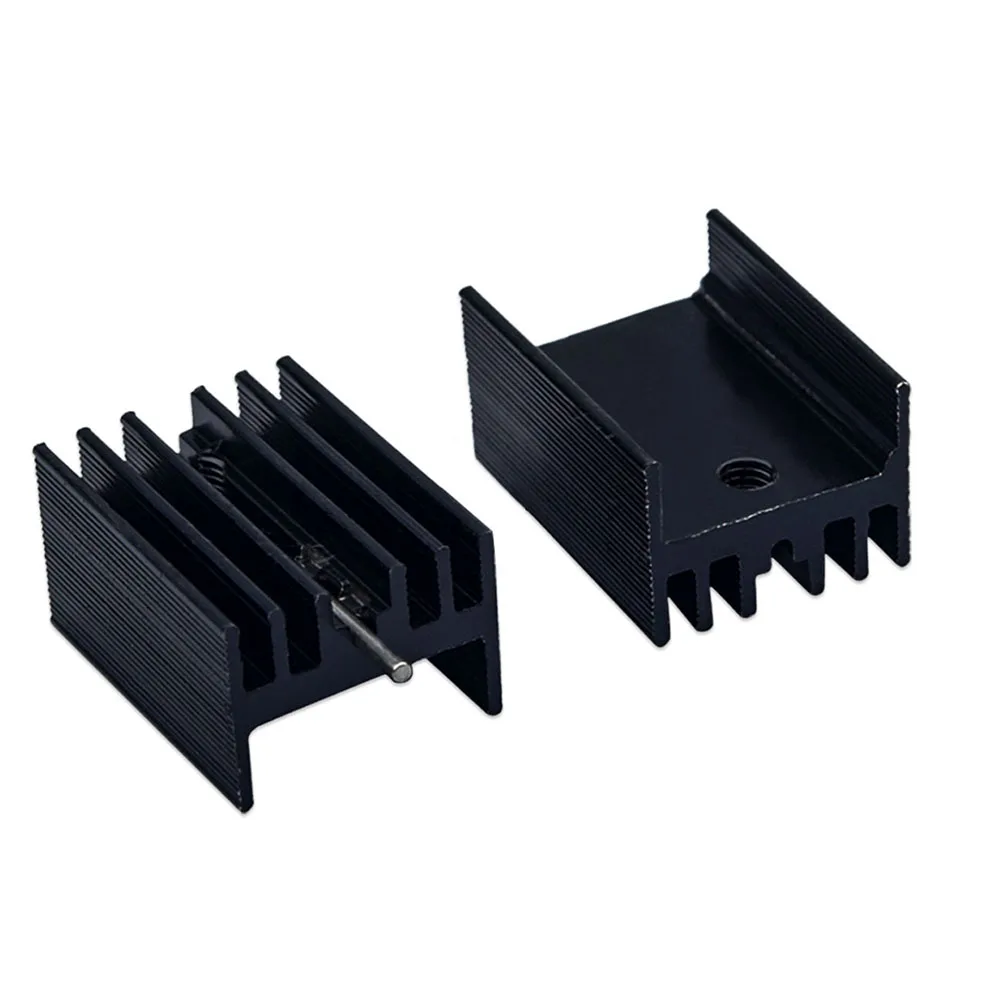 Radiador disipador térmico de aluminio negro, 100 piezas, 21x15x11mm TO-220 TO220, para MOS,7805, transistores de triodo, disipación de Chip IC - imagen 2