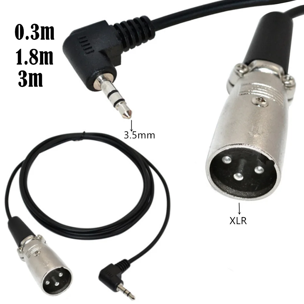 Codo de 90 ° 3,5, par masculino, línea de micrófono de condensador de bus XLR 3.5sp macho-xlr macho y hembra, cable de 30cm, 180cm y 300cm - imagen 2