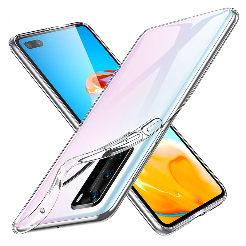Funda trasera protectora 360 para Huawei P40 Pro Plus Lite E, carcasa Original de TPU transparente, ACCESORIOS P 40, P40Pro, P40Lite, 4G, 5G, Gel