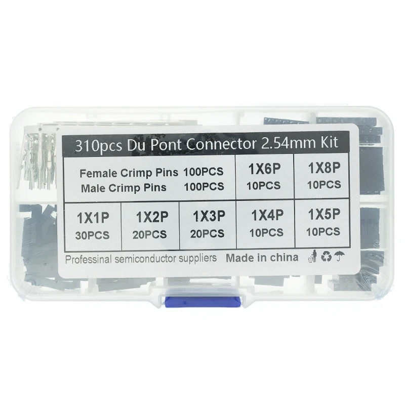 310 uds/un juego de conector de clavija de puente de cable Dupont, Kit de carcasa, pines de engarzado macho + conector de clavija hembra, paso de Terminal con caja - imagen 3