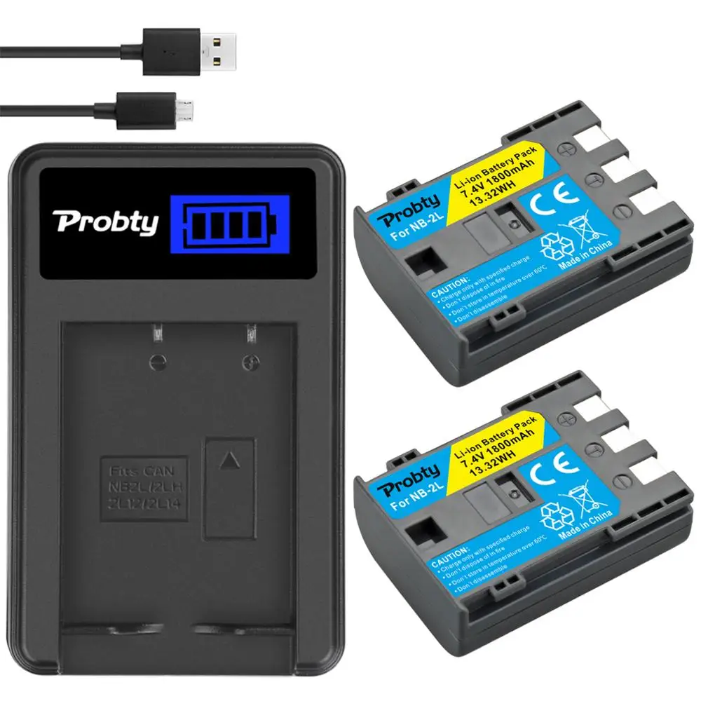 NB-2LBattery y cargador para CANON Digital EOS 350D/400D Rebel XT XTi NB-2JH NB-2L EOS Digital N EOS Digital REBEL XT EOS Kiss Digit - imagen 2