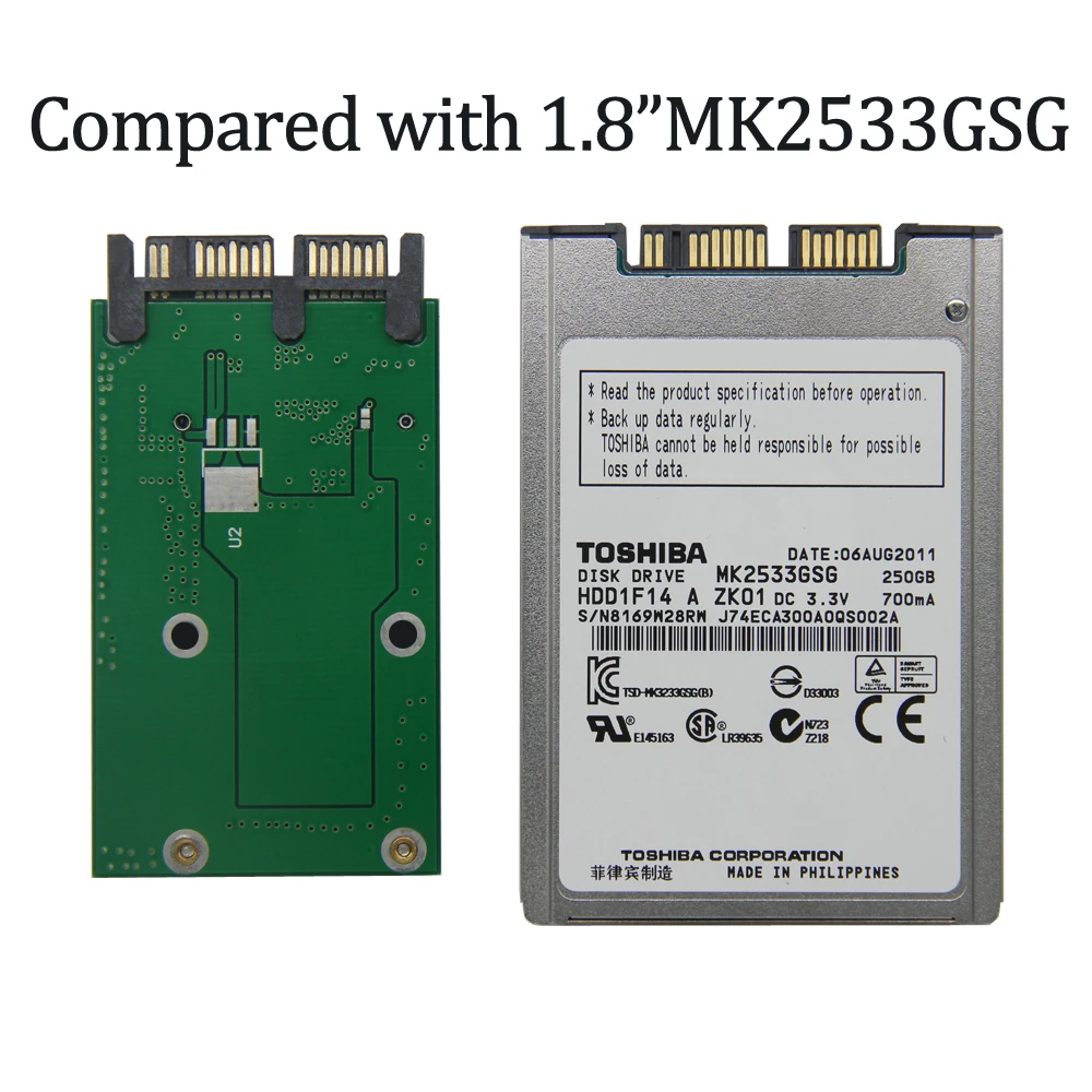 MicroSata SSD de 128GB, 256GB, 512G, para HP 2740p, 2730p, 2540p, IBM x300, x301, T400S, T410S, reemplaza MK1229GSG, MK1629GSG, MK2529GSG, HDD de 1,8 pulgadas - imagen 3