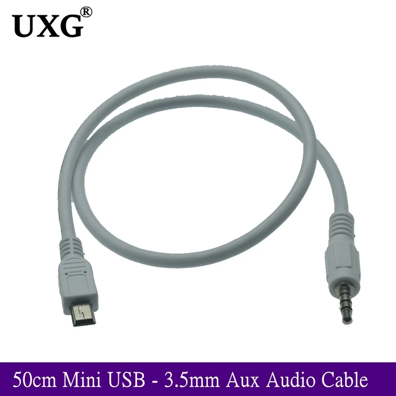 Cable Audio Auxiliar Mini USB B Macho Jack Macho 3.5mm Cable Audio 50cm-3.5mm 5 Pines - Vista principal del producto