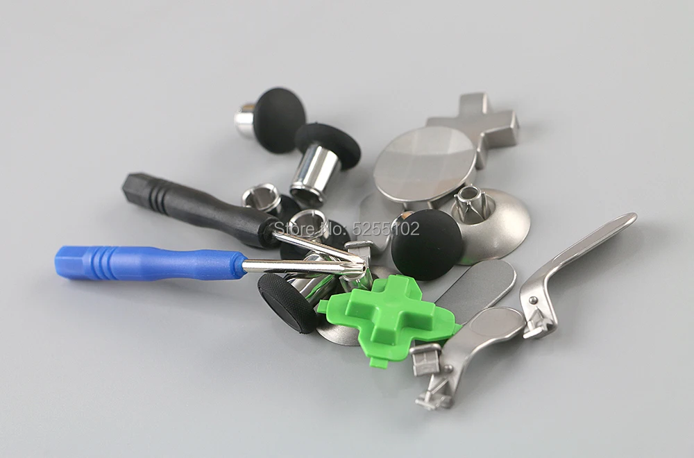 1 Juego de tapa analógica de Metal, destornillador de botón, tecla cruzada, almohadilla D, tapa de palanca de mando de Metal de aluminio, tapa de Joystick para controlador XBOXONE Elite - imagen 3