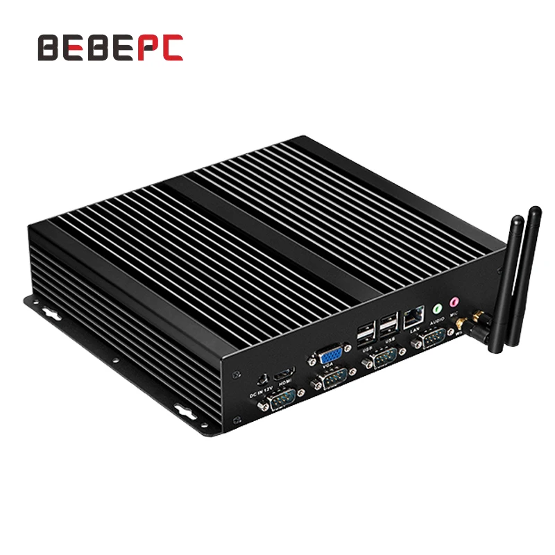 BEBEPC Mini computadora industrial sin ventilador 4 COM Intel Core i5-3317U Windows XP/10 Mini PC 4 * RS232 WiFi 8 * USB Ubuntu Linux PC - imagen 2