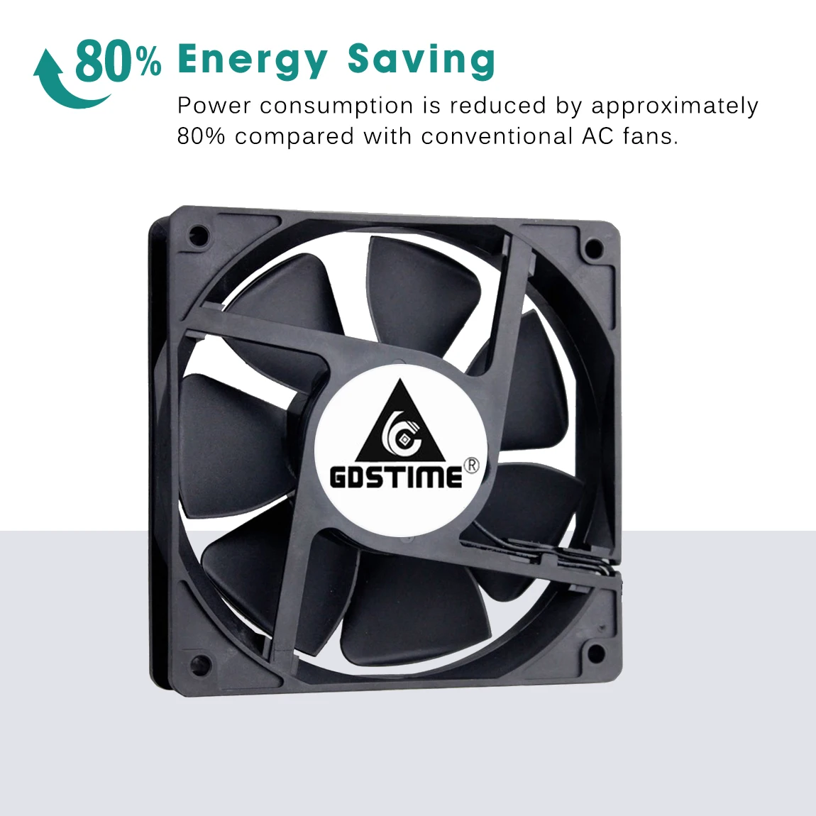 Gdstime-ventilador de refrigeración sin escobillas, dispositivo de doble rodamiento de bolas EC, CA 110V, 115V, 120V, 220V, 240V, 2 pines, 80mm x 25mm, 92mm, 120mm, 60, 1 ud. - imagen 3