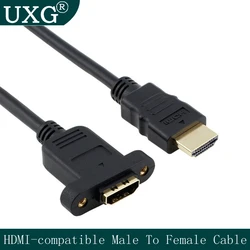 Cable HDMI Macho a Hembra con Soporte de Panel para Tornillo