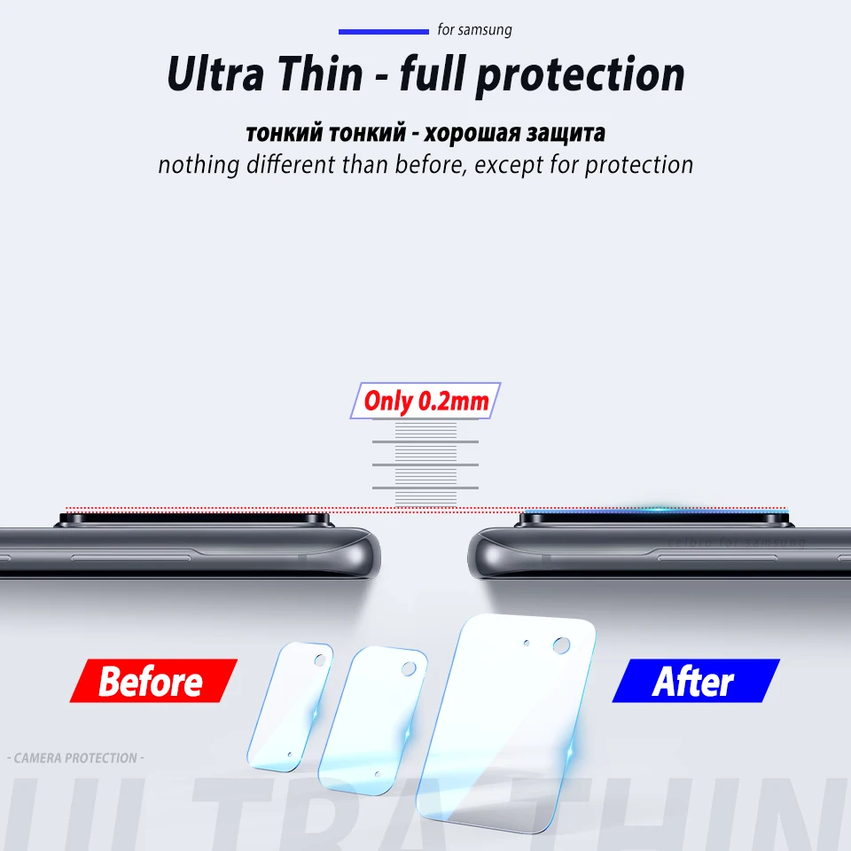 Película transparente de cristal templado para lente de cámara HD para Samsung S20 Plus S20Plus S20 Ultra Protector de lente trasero - imagen 5