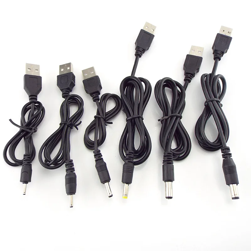 USB a DC 3,5*1,35mm 2,0*0,6mm 2,5*0,7mm 4,0*1,7mm 5,5*2,1mm 5,5*2,5mm conector de Cable de extensión de alimentación DC 5V