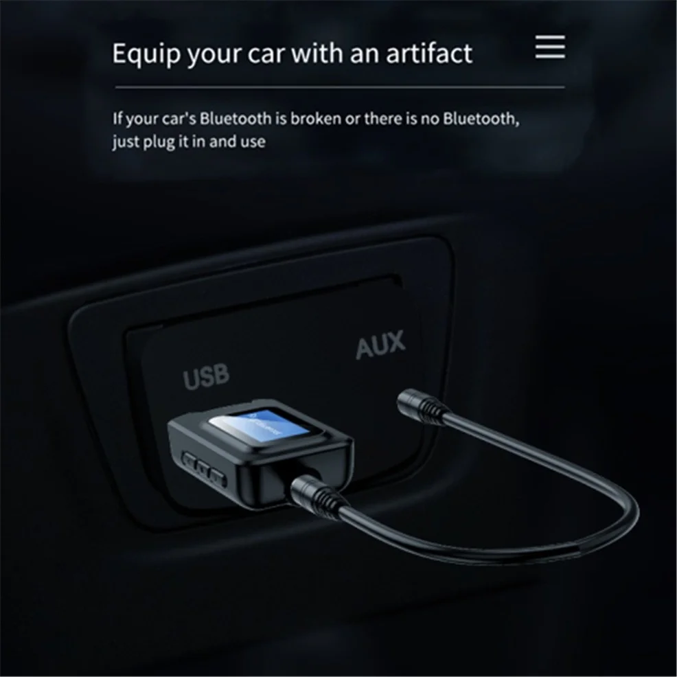 LccKaa-transmisor y receptor Bluetooth 5,0, adaptador de Audio inalámbrico con pantalla LCD EDR, 3,5 MM, 3,5 AUX, para coche, PC, auriculares, micrófono, TV - imagen 4
