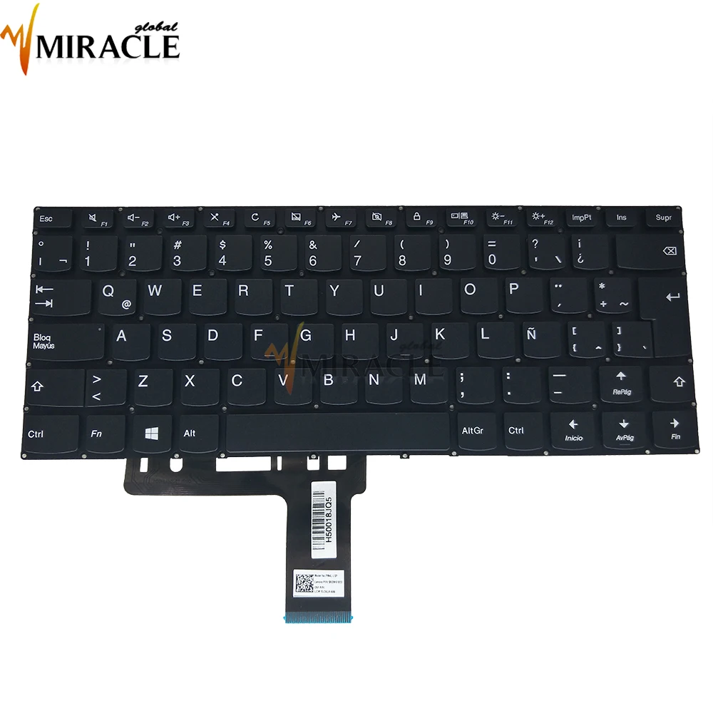 Teclado para Lenovo 310-14IKB 310-14ISK V510-14IKB LA Latin SP SN20K81830 LCM-15J36LA 686 PK131191A15 negro sin marco chicony