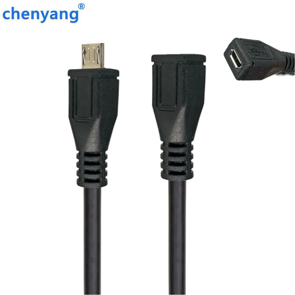 Conector Micro-USB de 5 pines Micro USB 2,0 macho hembra a Micro USB 2,0 tipo B Cable de carga extensor macho hembra 100cm - imagen 2