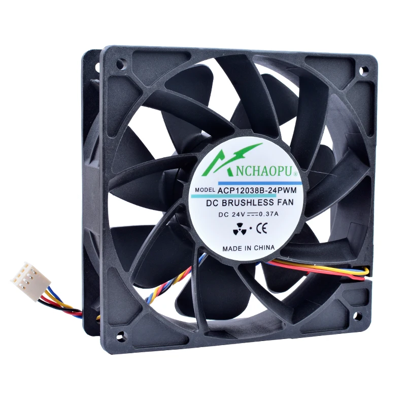 ACP12038B-24PWM ventilador de 120mm 12cm 120x120x38mm DC24V 0.37A doble bola 4 líneas PWM ventilador de refrigeración con control de velocidad para caja de inversor - imagen 3