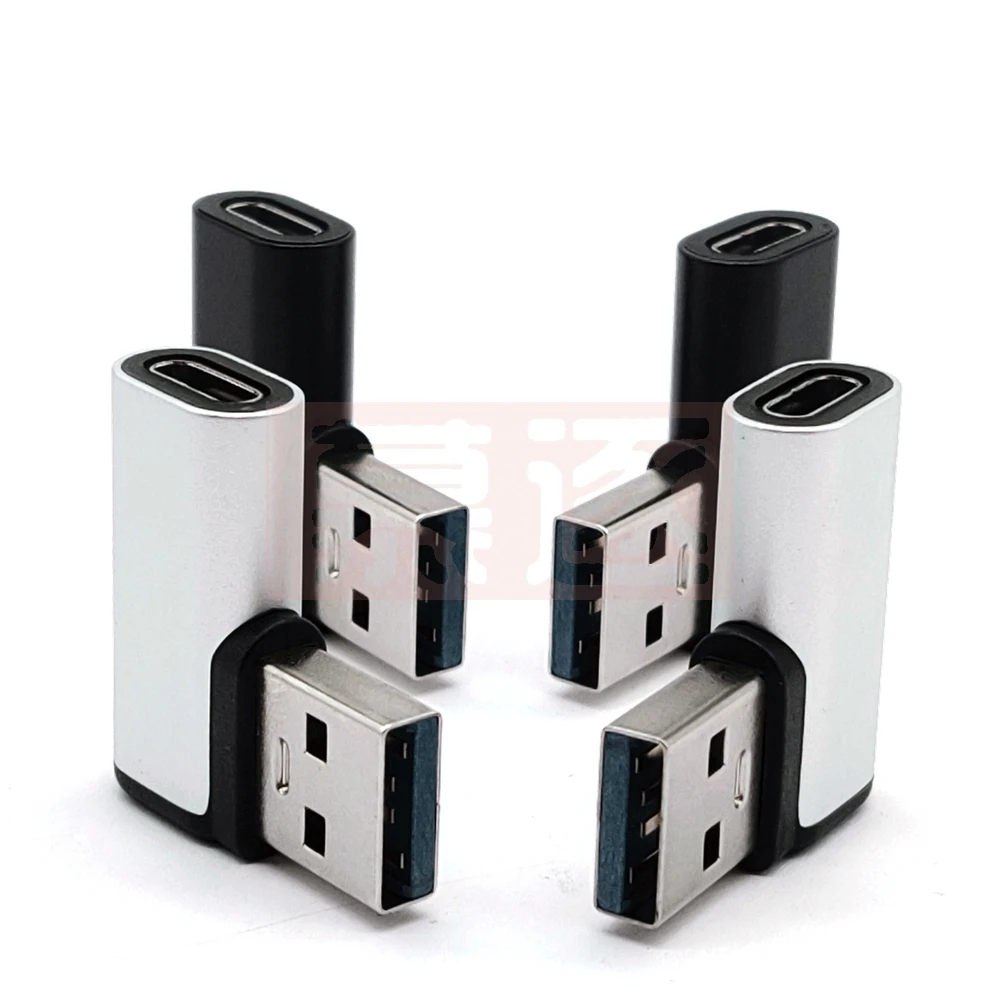Schwarz Silber 90 grad ellenbogen USB 3,1 lade adaptador de datos tipo C USB-C weibliche zu 3,0 m Osmanlınlich