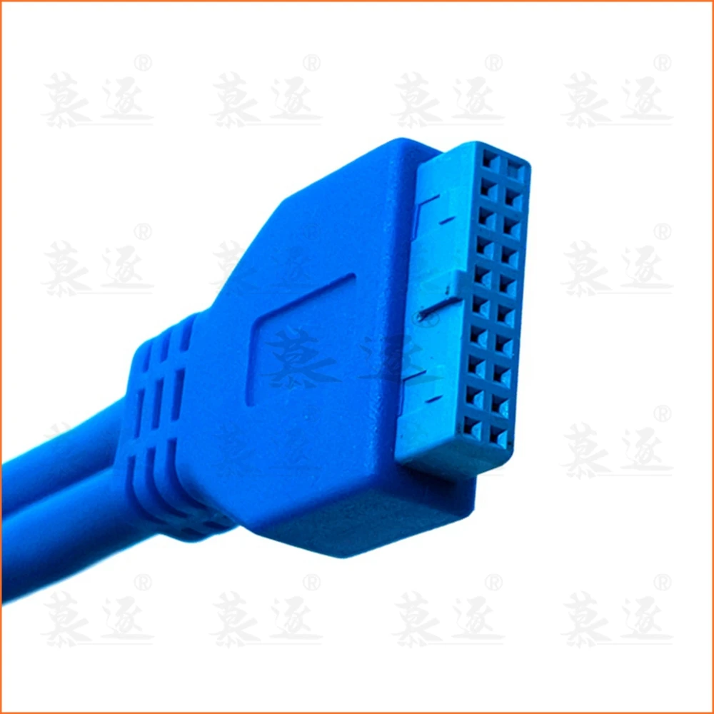 25CM USB 3,0 Dual 2 puertos USB3.0 A macho a placa base adaptador de Cable de 20 pines cable de extensión USB de 19 pines - imagen 4