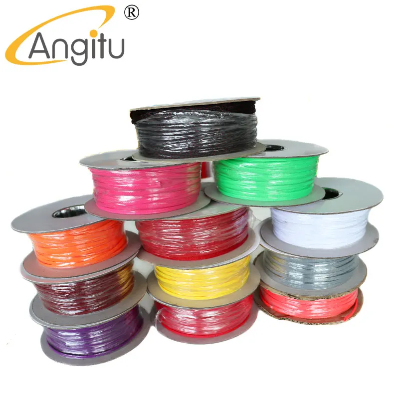 Angitu-Funda de Cable trenzado PET de 6mm, cubierta extensible de aislamiento, envoltura de alambre de nailon, más de 10 colores