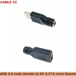 Adaptador USB 2.0 a CC 5,5 x 2,1 mm Hembra