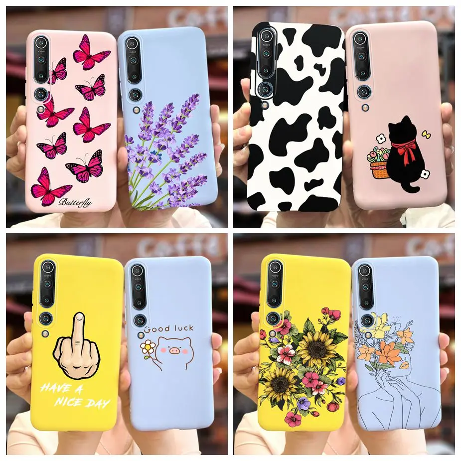 Para Xiaomi Mi 10 Pro funda bonita de moda cubierta pintada de caramelo para Xiaomi Mi 10 Mi10 Pro 5G Fundas Mi 10S Fundas de silicona suave parachoques